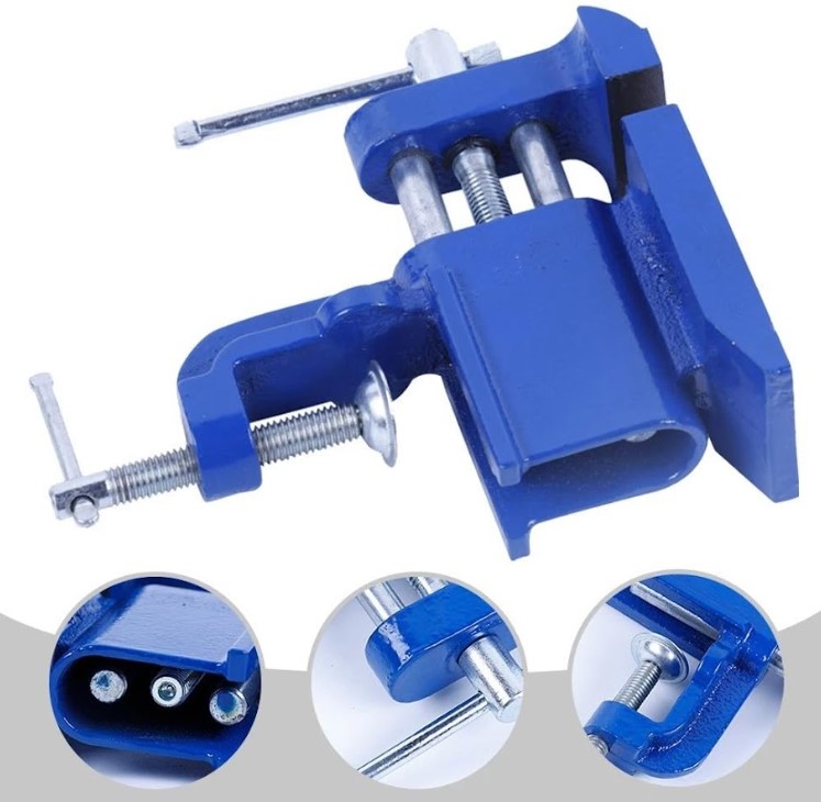 Table Vice Bench Clamp – Versatile Workshop Vise 40-75mm Jaw Width, Grey Iron Casting, Swivel Base | Quick-Release Mechanism for Secure Hold in Filing, Drilling & Assembly | UAE Craftsman Essential